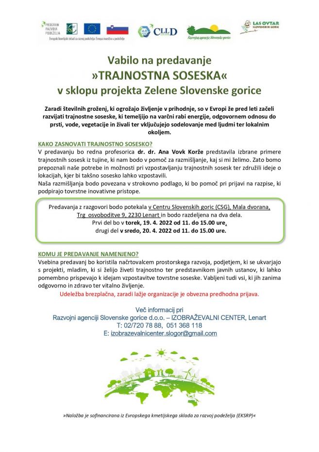 VABILO NA PREDAVANJE Ana Vovk
